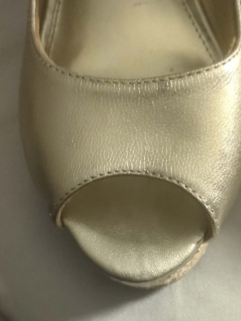 Lilly Pulitzer Gold Peep-Toe Wedge Slingback Heels